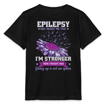 Epilepsie hat mich gelehrt, dass ich stärker bin - Stanley/Stella Kinder T-Shirt MINI CREATOR  - Schwarz - Vorne - Mikhail (115cm)