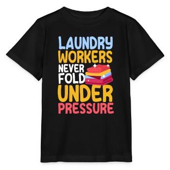 Funny laundry staff shirt - Stanley/Stella MINI CREATOR Kids’ T-Shirt - black - Front - Mikhail (115cm)