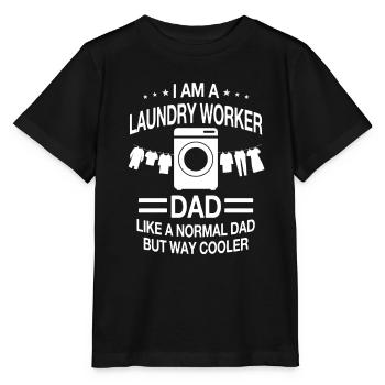 Laundry Employee Papa for Men - Stanley/Stella MINI CREATOR Kids’ T-Shirt - black - Front - Mikhail (115cm)