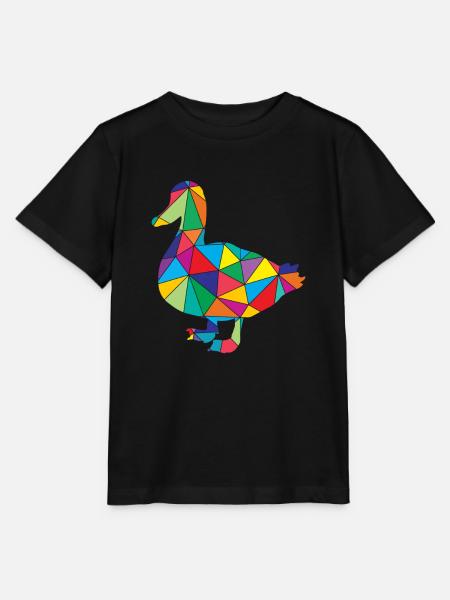 Ente Polygon Low Poly - Stanley/Stella Kinder T-Shirt MINI CREATOR - Schwarz