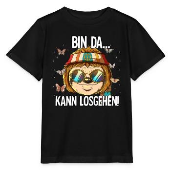 Bin Da Kann Losgehen Hippie Goa Rave - Stanley/Stella Kinder T-Shirt MINI CREATOR  - Schwarz - Vorne - Mikhail (115cm)