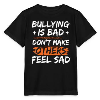 Anti-Mobbing-Bewusstsein Mobbing-Präventionsmonat - Stanley/Stella Kinder T-Shirt MINI CREATOR  - Schwarz - Vorne - Mikhail (115cm)