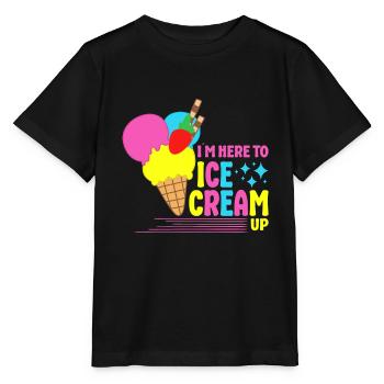 At Here To Ice Cream Up Gelato Dessert Popsicle - Stanley/Stella MINI CREATOR Kids’ T-Shirt - black - Front - Mikhail (115cm)