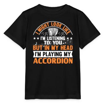 Akkordeon Polka Ziehharmonika Quetschkommode - Stanley/Stella Kinder T-Shirt MINI CREATOR  - Schwarz - Vorne - Mikhail (115cm)