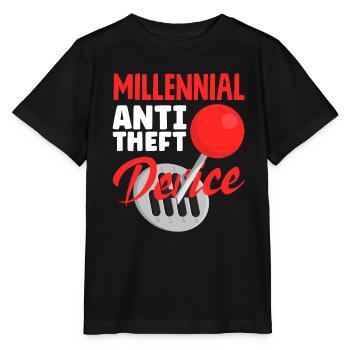 Auto Racing Mechanic Manual Millenial Anti Theft - Stanley/Stella MINI CREATOR Kids’ T-Shirt - black - Front - Mikhail (115cm)