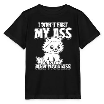 Raton laveur Je n’ai pas pété mes fesses Je t’ai soufflé un baiser - T-shirt bio MINI CREATOR Stanley/Stella Enfant - noir - Devant - Mikhail (115cm)