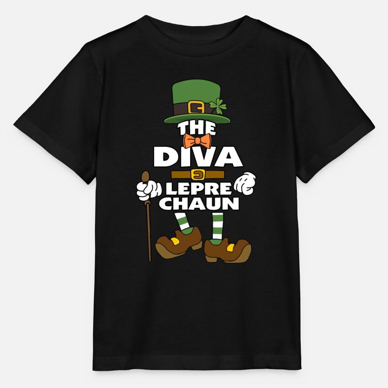 The Diva Leprechaun St Patrick's Day - Stanley/Stella Kinder T-Shirt MINI CREATOR  - Schwarz