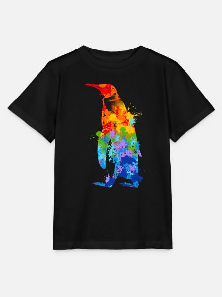 Pinguin Splash Art Arktis Eis - Stanley/Stella Kinder T-Shirt MINI CREATOR - Schwarz