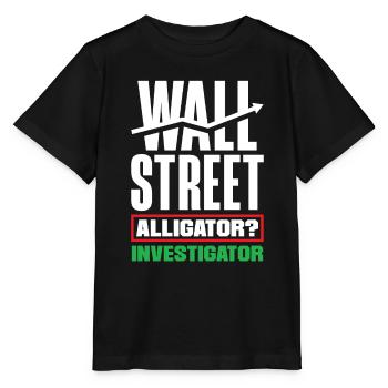 Wall Street Alligator? Investigator Investor Day - Stanley/Stella Kinder T-Shirt MINI CREATOR  - Schwarz - Vorne - Mikhail (115cm)