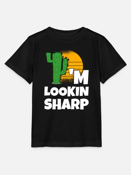 I'm Lookin Sharp Cactus - Stanley/Stella Kinder T-Shirt MINI CREATOR - Schwarz
