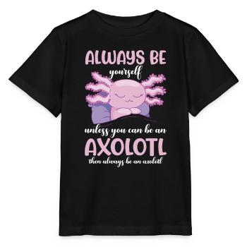 Axolotl Amphibie Lurch Salamander - Stanley/Stella Kinder T-Shirt MINI CREATOR  - Schwarz - Vorne - Mikhail (115cm)