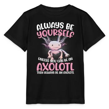 Axolotl Amphibie Lurch Salamander - Stanley/Stella Kinder T-Shirt MINI CREATOR  - Schwarz - Vorne - Mikhail (115cm)
