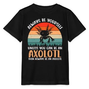 Axolotl Amphibie Lurch Salamander - Stanley/Stella Kinder T-Shirt MINI CREATOR  - Schwarz - Vorne - Mikhail (115cm)