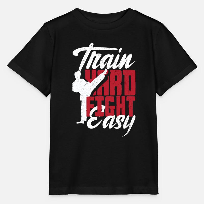 S’entraîner dur combat facile Aikido Karaté Jiu Jitsu - T-shirt bio MINI CREATOR Stanley/Stella Enfant - noir