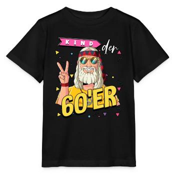 Kind der 60er Jahre Alter Mann Kostüm - Stanley/Stella Kinder T-Shirt MINI CREATOR  - Schwarz - Vorne - Mikhail (115cm)