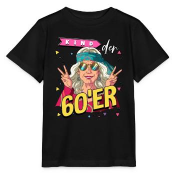 Kind der 60er Jahre Alte Frau Kostüm - Stanley/Stella Kinder T-Shirt MINI CREATOR  - Schwarz - Vorne - Mikhail (115cm)