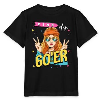 Kind der 60er Jahre Frau Kostüm - Stanley/Stella Kinder T-Shirt MINI CREATOR  - Schwarz - Vorne - Mikhail (115cm)