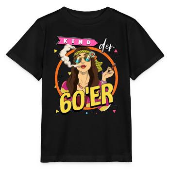 Kind der 60er Jahre Frau Kostüm - Stanley/Stella Kinder T-Shirt MINI CREATOR  - Schwarz - Vorne - Mikhail (115cm)