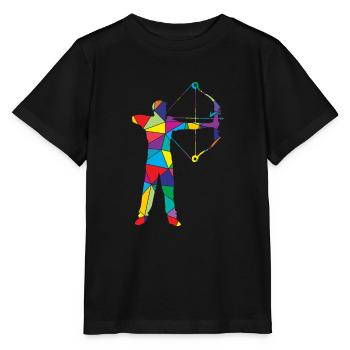 Low Poly Bowhunter Poly Bowhunting - T-shirt bio MINI CREATOR Stanley/Stella Enfant - noir - Devant - Mikhail (115cm)