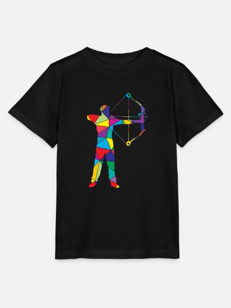 Low Poly Bogenjäger Poly Bogenjagd - Stanley/Stella Kinder T-Shirt MINI CREATOR - Schwarz