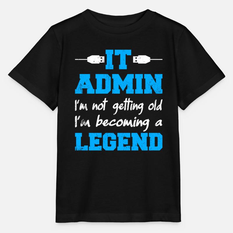 Administrateur informatique Je ne vieillis pas Je deviens une légende - T-shirt bio MINI CREATOR Stanley/Stella Enfant - noir