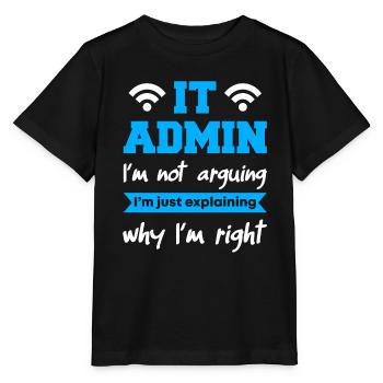 Administrateur informatique Je ne discute pas - T-shirt bio MINI CREATOR Stanley/Stella Enfant - noir - Devant - Mikhail (115cm)