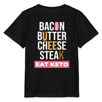 Mangez des aliments sains céto - T-shirt bio MINI CREATOR Stanley/Stella Enfant - noir - Devant - Mikhail (115cm)