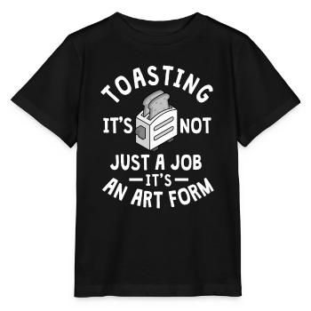 Funny Toast Saying Toast - Stanley/Stella MINI CREATOR Kids’ T-Shirt - black - Front - Mikhail (115cm)