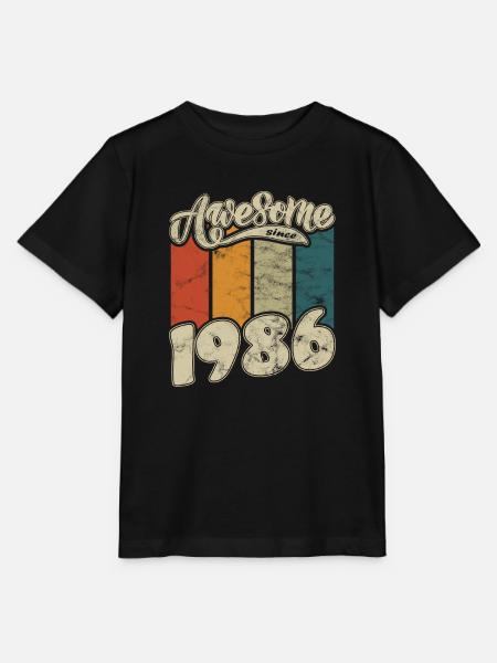 1986 Geburtstag Awesome since Retro - Stanley/Stella Kinder T-Shirt MINI CREATOR  - Schwarz