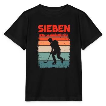 7. Geburtstag Hockey 7 Jahre Alt Eishockey - Stanley/Stella Kinder T-Shirt MINI CREATOR  - Schwarz - Vorne - Mikhail (115cm)