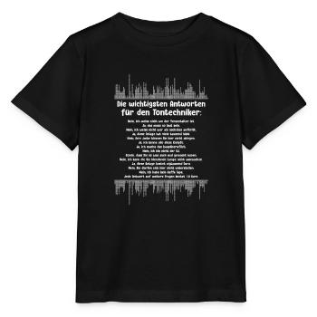 Antworten Der Tontechniker Tontechnik Schallwelle - Stanley/Stella Kinder T-Shirt MINI CREATOR  - Schwarz - Vorne - Mikhail (115cm)