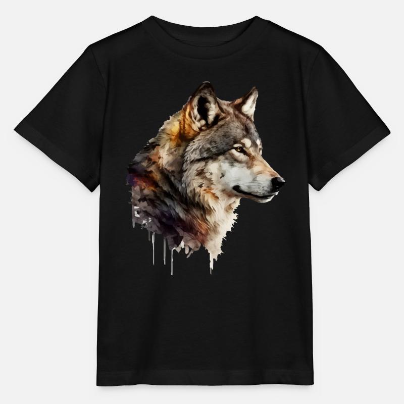 Der Wolf - Stanley/Stella Kinder T-Shirt MINI CREATOR  - Schwarz