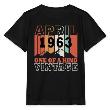 Avril 1963, 60e anniversaire de l’anniversaire de la femme - T-shirt bio MINI CREATOR Stanley/Stella Enfant - noir - Devant - Mikhail (115cm)