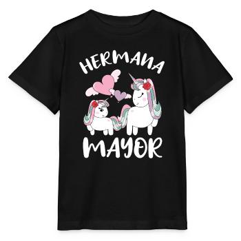 Niñas Dulce Unicornio Chica Futura Hermana Mayor - Stanley/Stella MINI CREATOR Kids’ T-Shirt - black - Front - Mikhail (115cm)