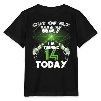 Lasertag-Geburtstagsfeier - Lasertag-Geburtstag - Stanley/Stella Kinder T-Shirt MINI CREATOR  - Schwarz - Vorne - Mikhail (115cm)