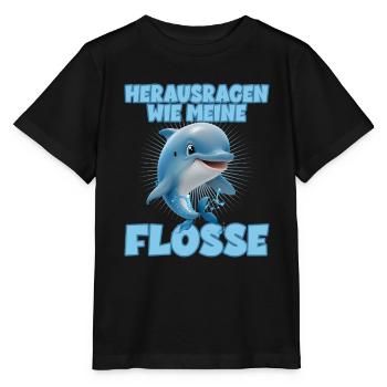 Herausragen wie meine Flosse für einen - Stanley/Stella Kinder T-Shirt MINI CREATOR  - Schwarz - Vorne - Mikhail (115cm)