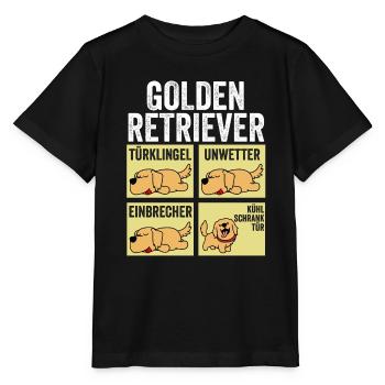 Hund Golden Retriever - Stanley/Stella Kinder T-Shirt MINI CREATOR  - Schwarz - Vorne - Mikhail (115cm)