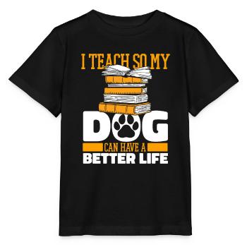 Professeur Chien Pédagogue - T-shirt bio MINI CREATOR Stanley/Stella Enfant - noir - Devant - Mikhail (115cm)