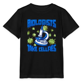 Biologie Biologe Mikroskop - Stanley/Stella Kinder T-Shirt MINI CREATOR  - Schwarz - Vorne - Mikhail (115cm)