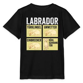 Hund Labrador - Stanley/Stella Kinder T-Shirt MINI CREATOR  - Schwarz - Vorne - Mikhail (115cm)