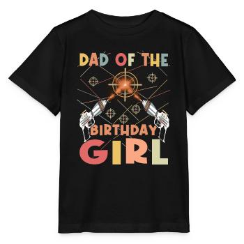 Cool Laser Tag Dad Party Birthday Girl - Stanley/Stella MINI CREATOR Kids’ T-Shirt - black - Front - Mikhail (115cm)