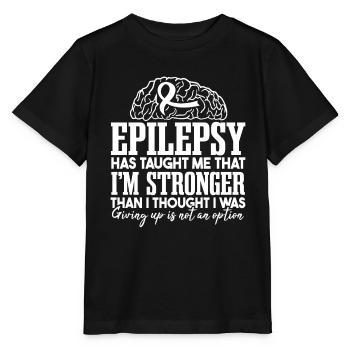 Epilepsie hat mich gelehrt | Epilepsie-Krieger - Stanley/Stella Kinder T-Shirt MINI CREATOR  - Schwarz - Vorne - Mikhail (115cm)
