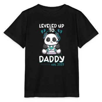 Leveled Up To Daddy 2023 Expectant Father - Stanley/Stella MINI CREATOR Kids’ T-Shirt - black - Front - Mikhail (115cm)