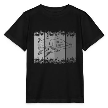 Fish - Pike - Fishing - Fishing - Fishing - Stanley/Stella MINI CREATOR Kids’ T-Shirt - black - Front - Mikhail (115cm)