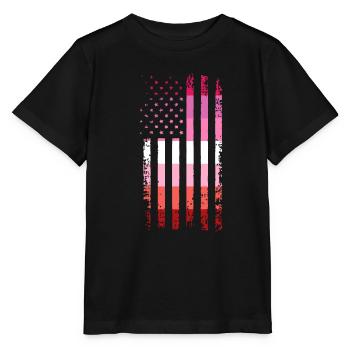 Cadeau du drapeau de la fierté lesbienne lesbienne - T-shirt bio MINI CREATOR Stanley/Stella Enfant - noir - Devant - Mikhail (115cm)