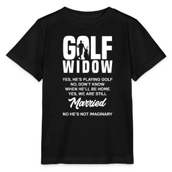 Golf Witwe Lustiges Golfer Ehefrau Geschenk - Stanley/Stella Kinder T-Shirt MINI CREATOR  - Schwarz - Vorne - Mikhail (115cm)