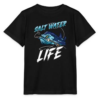 Pêche en eau salée Pêcheur Perche Canne à pêche Bobbe - T-shirt bio MINI CREATOR Stanley/Stella Enfant - noir - Devant - Mikhail (115cm)