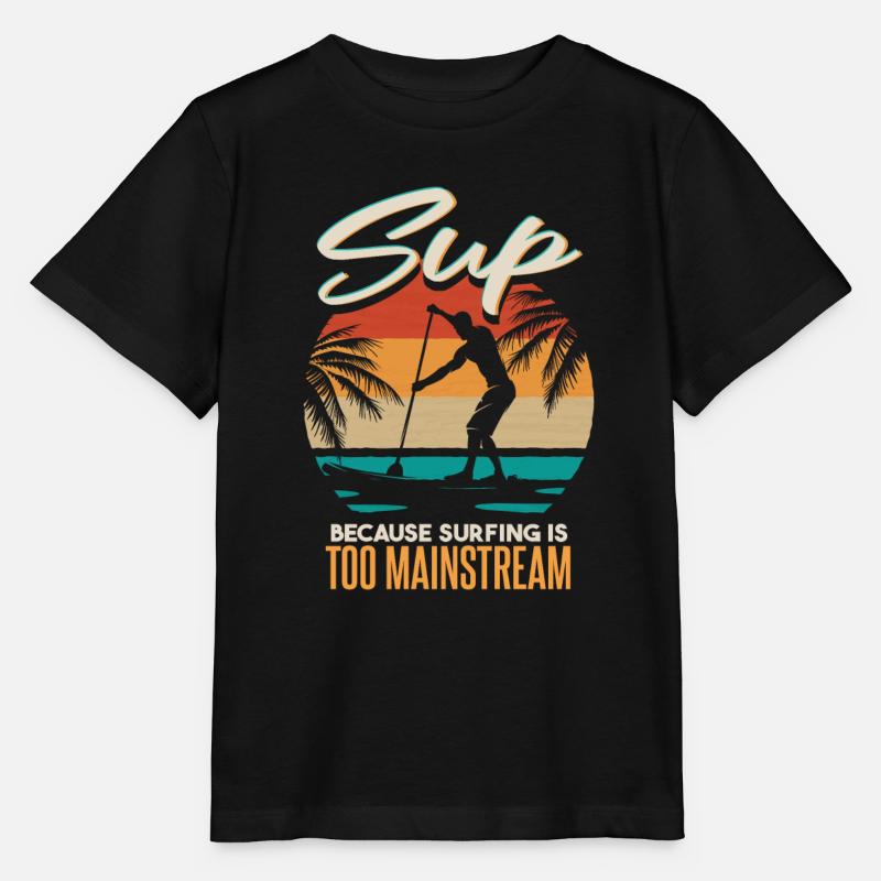 SUP parce que le surf est trop mainstream - T-shirt bio MINI CREATOR Stanley/Stella Enfant - noir