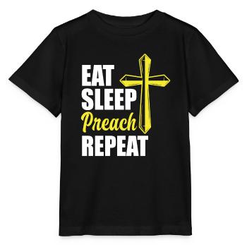 Pasteur Pasteur Alimentation Sommeil Prédication - T-shirt bio MINI CREATOR Stanley/Stella Enfant - noir - Devant - Mikhail (115cm)