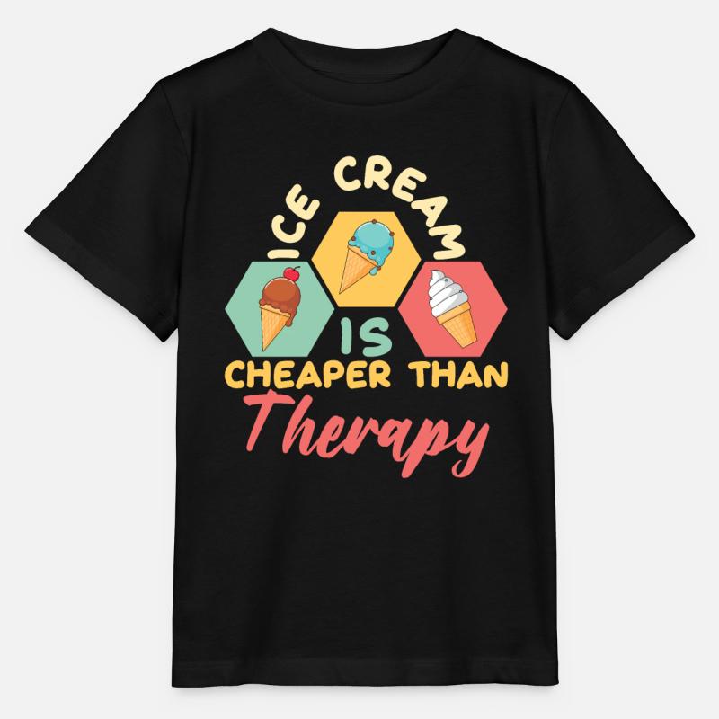 Ice Cream Cheaper Therapy Eiscreme Eis - Stanley/Stella Kinder T-Shirt MINI CREATOR - Schwarz